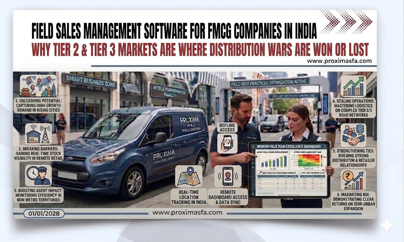 Field sales management software helping FMCG companies manage distribution in tier 2 and tier 3 markets in India