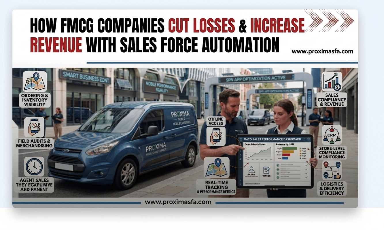 FMCG sales team using sales force automation software to reduce losses and increase revenue